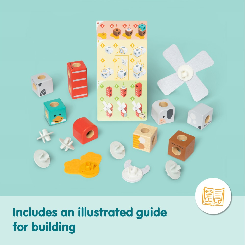 Melissa & Doug - Деревянные КОНСТРУКТОРЫ Blockables На ферме 16 элементов 20155254