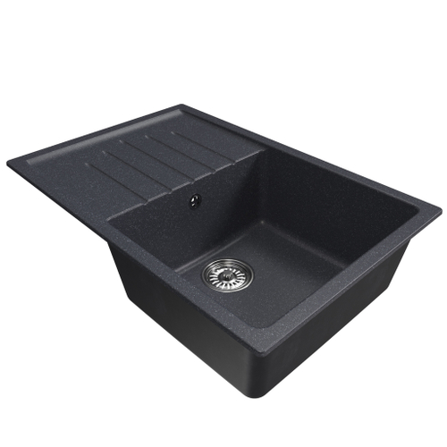 Мойка ML-GM19 КОМФОРТ с крылом, антрацит  (343),  750*500*200мм