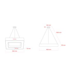 Светильник LED ЭРА Geometria SPO-161-W-40K-060 Quadro 60Вт 4000К 5500Лм IP40 600*80 белый подвесной драйвер внутри