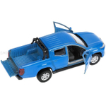 Машина металлическая Mitsubishi L200, 13 см, двери, багаж, инерция, цвет синий