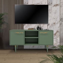Тумба под ТВ Арт Колор matte 117см Классик Сильвер Зеленый нефрит матовый
