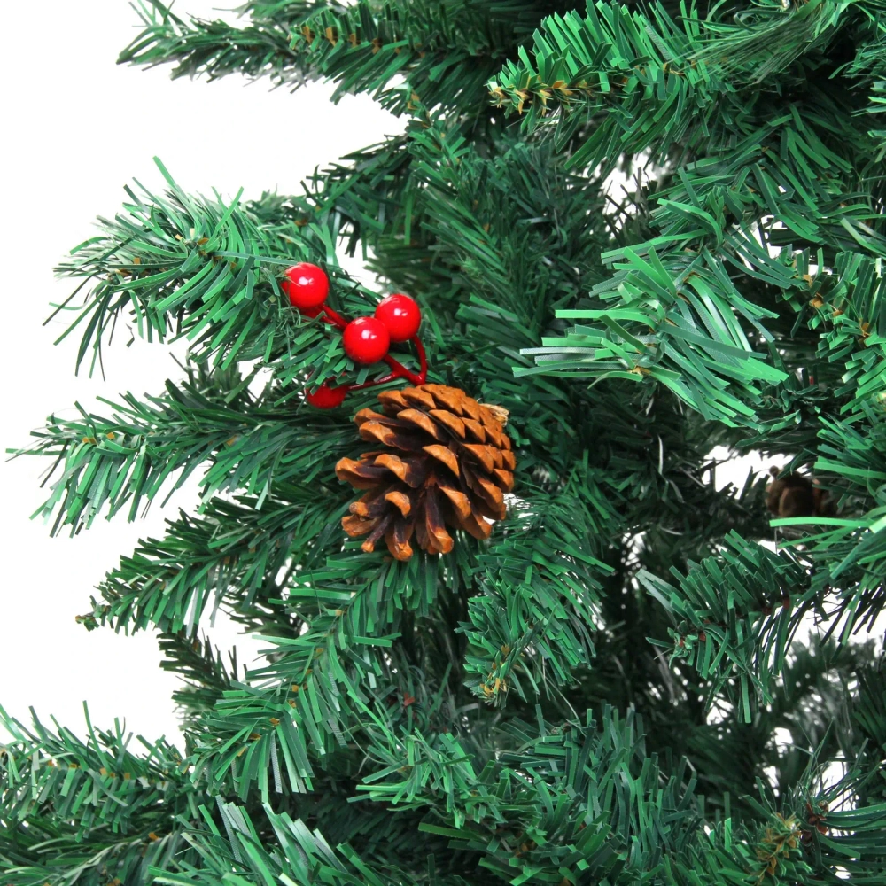 Ёлка «Финская» 240 см, ПВХ, шишки, ягоды (1883 веток)