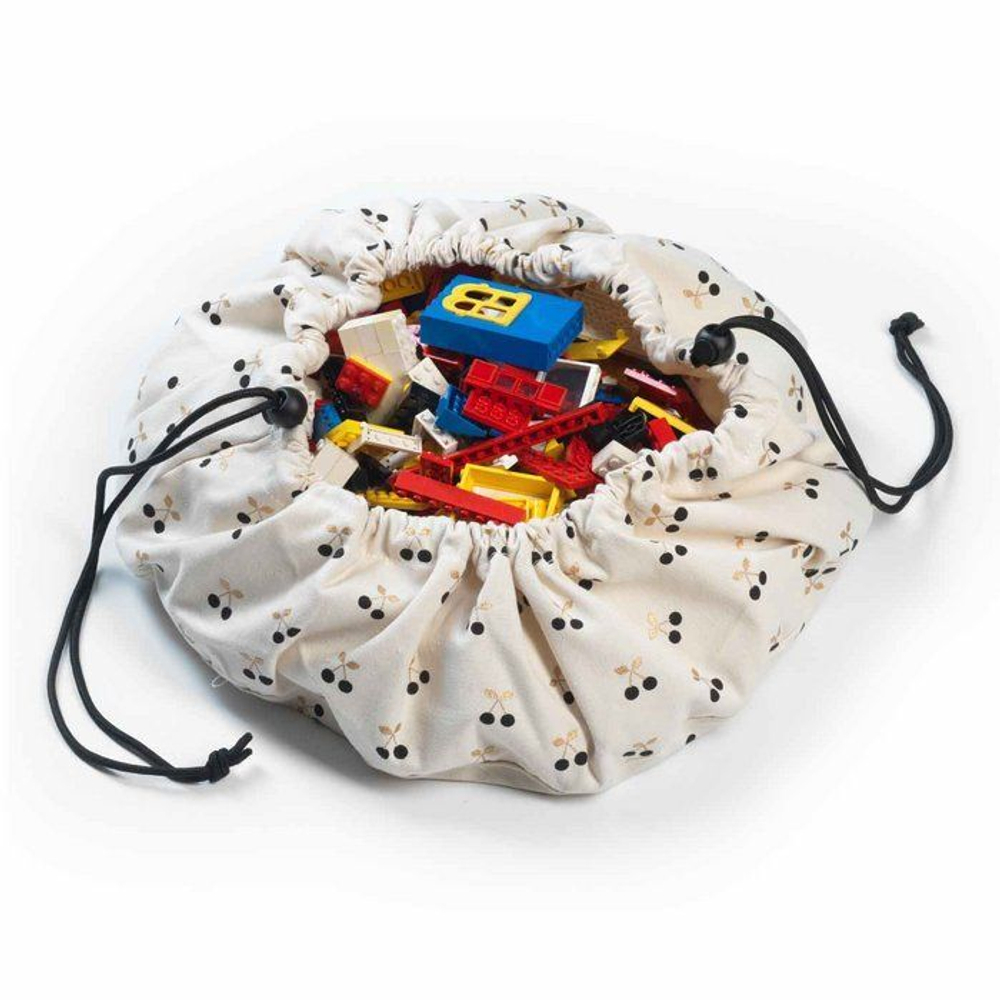 2 в 1: мини-мешок (40 см) для хранения игрушек и игровой коврик Play&Go. Принт вишенка