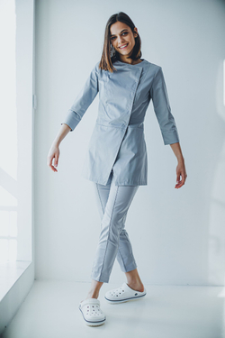 Блуза женская м272 toray твил серый529