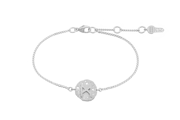 Браслет с руническим медальоном-амулетом Маназ на цепочке, серебро