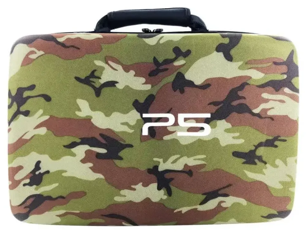 Сумка для хранения и перевозки игровой приставки Sony PlayStation 5 и геймпадов Camo Brown (Камуфляж Коричневый) (PS5)