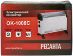 Конвектор электрический ОК-1000С (стич) Ресанта, напольный обогреватель для дома 1000 Вт
