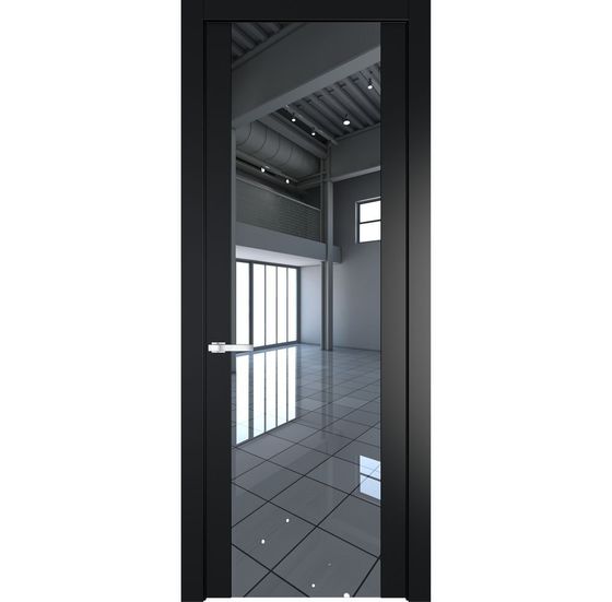Межкомнатная дверь эмаль Profil Doors 1.7P блэк зеркало