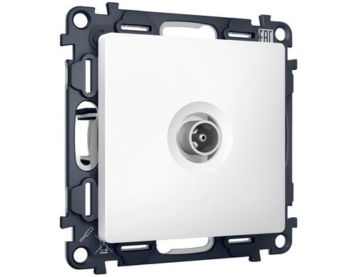 MA133010 Комплект механизма TV розетки оконечной ALFA Белый матовый 50-870 MHz 1dB QUANT (AP1330, VM202)