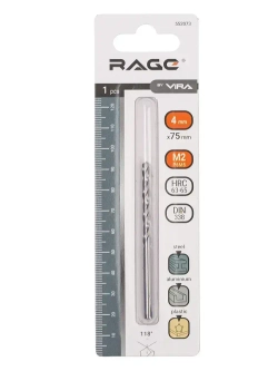 Сверло по металлу 4 мм P6M5 1 шт RAGE by VIRA