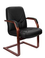 Кресло для посетителей Verona C кожа черная