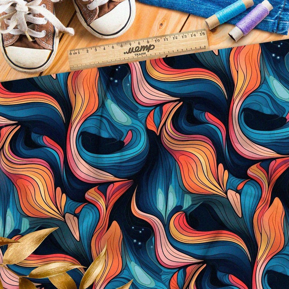 Ткань премиум Оксфорд 600D орнамент фантазии