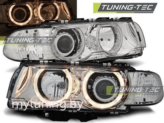 Передние фары angel eyes chrome H7/H7 для BMW 7 E38