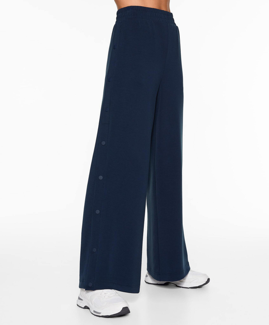 Oysho Широкие брюки с кнопками из мягкой ткани с модалом, темно-синий
