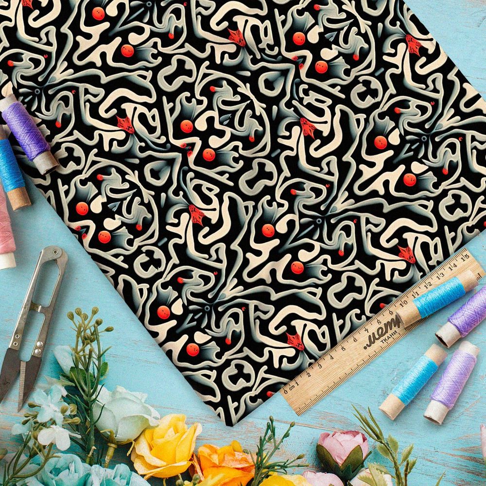 Ткань оксфорд 600  каллиграфия