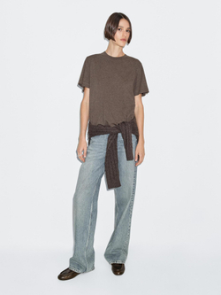 Massimo Dutti Футболка с коротким рукавом, пестро-коричневый