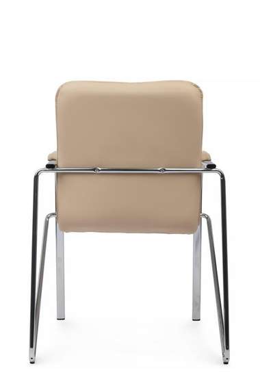 Стул Самба с мягкими подлокотниками SMB-01H Хром гальв. Бежевый