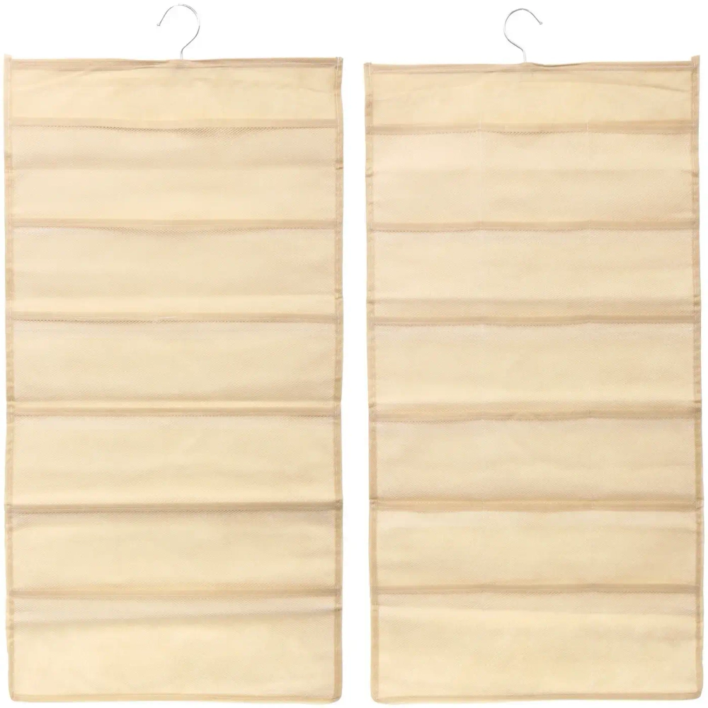 Органайзер двухсторонний подвесной для хранения вещей с крючком «ИДЕЯДОМА», цвет бежевый, 24 кармашка, 75*39см