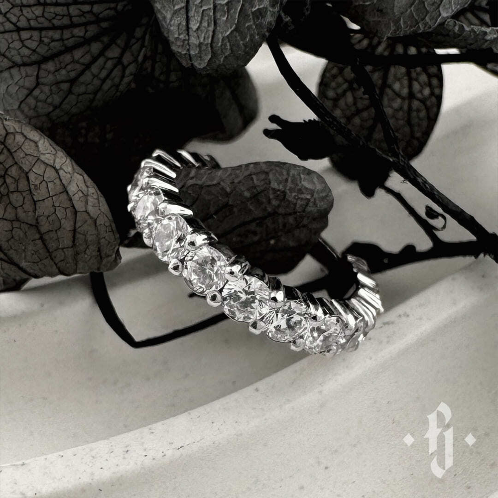 Кликер "Shine" с камнями 2мм - Белое золото - White CZ