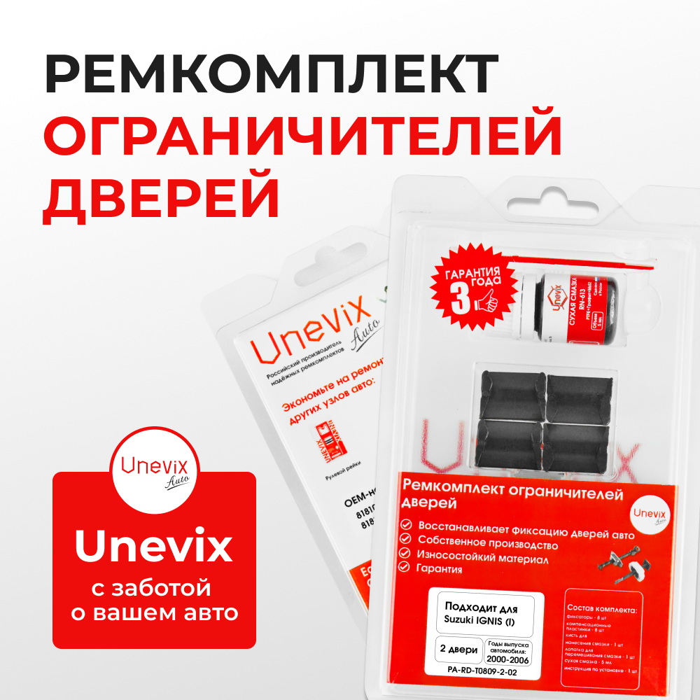 Ремкомплект ограничителей дверей Suzuki IGNIS (I) [Кузов: HR51; HR81; HX51; HX81; HY51; HY81] (2 двери, ТИП 8+9) 2000-2008