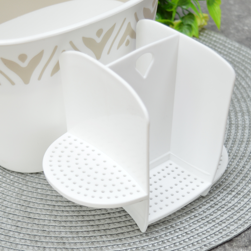 Подставка для столовый приборов "Эстетика", бело-бежевый