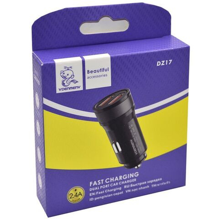 Автомобильная зарядка DENMEN DZ17 2гнUSB 2.4А
