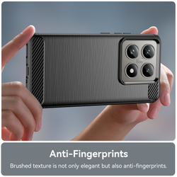 Чехол с дизайном в стиле карбон на Xiaomi 14T и 14T Pro, мягкий отклик кнопок, серия Carbon от Caseport