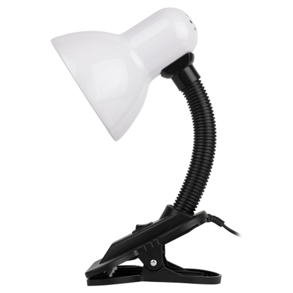 Настольный светильник ЭРА N-102-E27-40W-W на прищепке белый | Настольные светильники под лампу