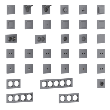 Рамка 1-я,  Wave матовый серый,  серия A07