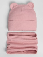 Шапка для девочки осенняя с ушками и снуд