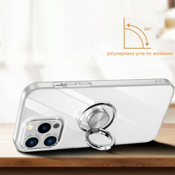 Чехол силиконовый с кольцом держателем для iPhone 7, 8 Plus, прозрачный