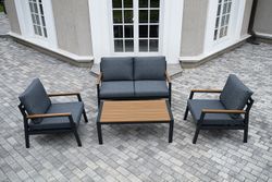 "Камелия" лаунж-зона 4-местная из алюминия, цвет темно-серый