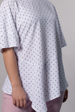 Блузка женская 4253ВП, белый алфавит #176Беа094253ВП