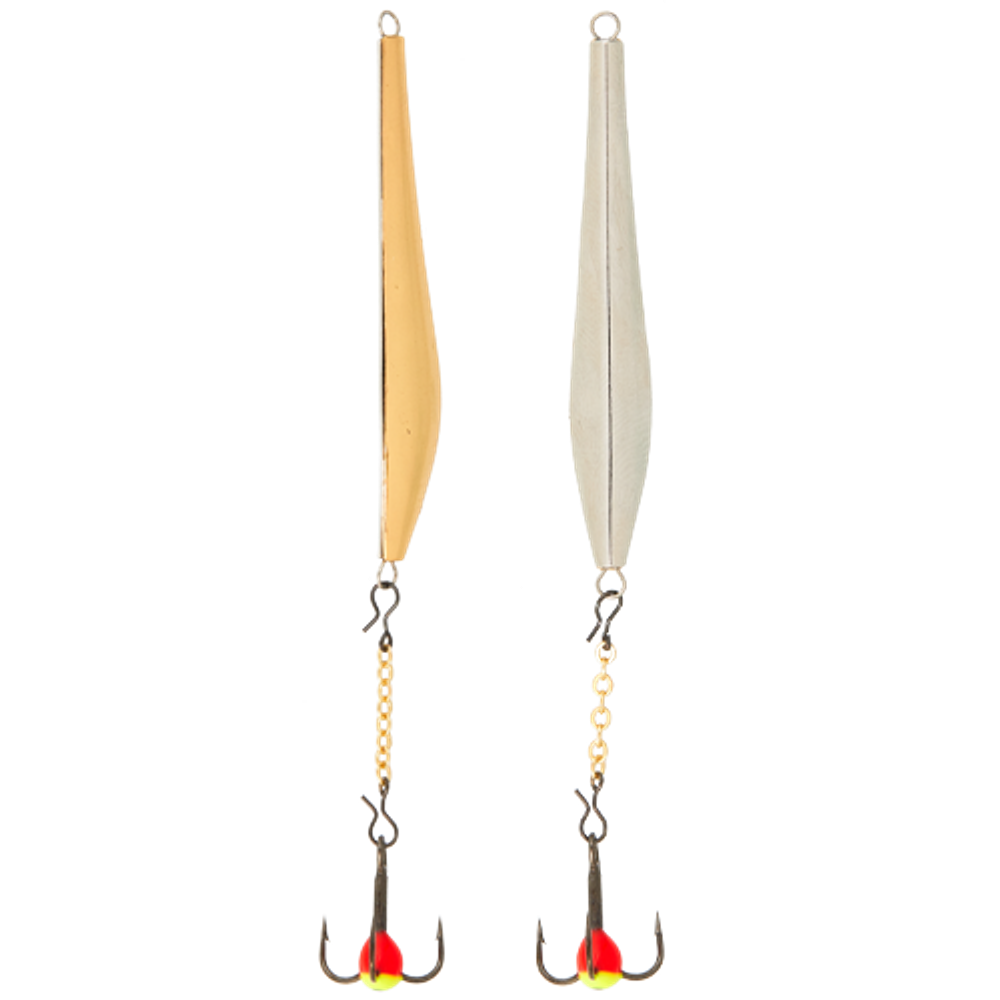 Блесна вертикальная зимняя LUCKY JOHN Double Blade (цепочка, тройник), 60 мм, SG