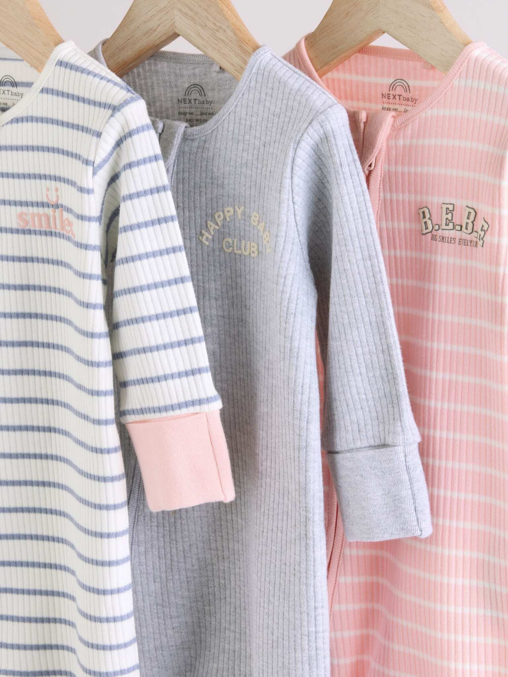 Комбинезон / Cлип для малышей Next E18-357, 3 шт., Розовый, Серый