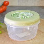 Банка для сыпучих 0,6л с завинчивающейся крышкой, с декором, зеленый