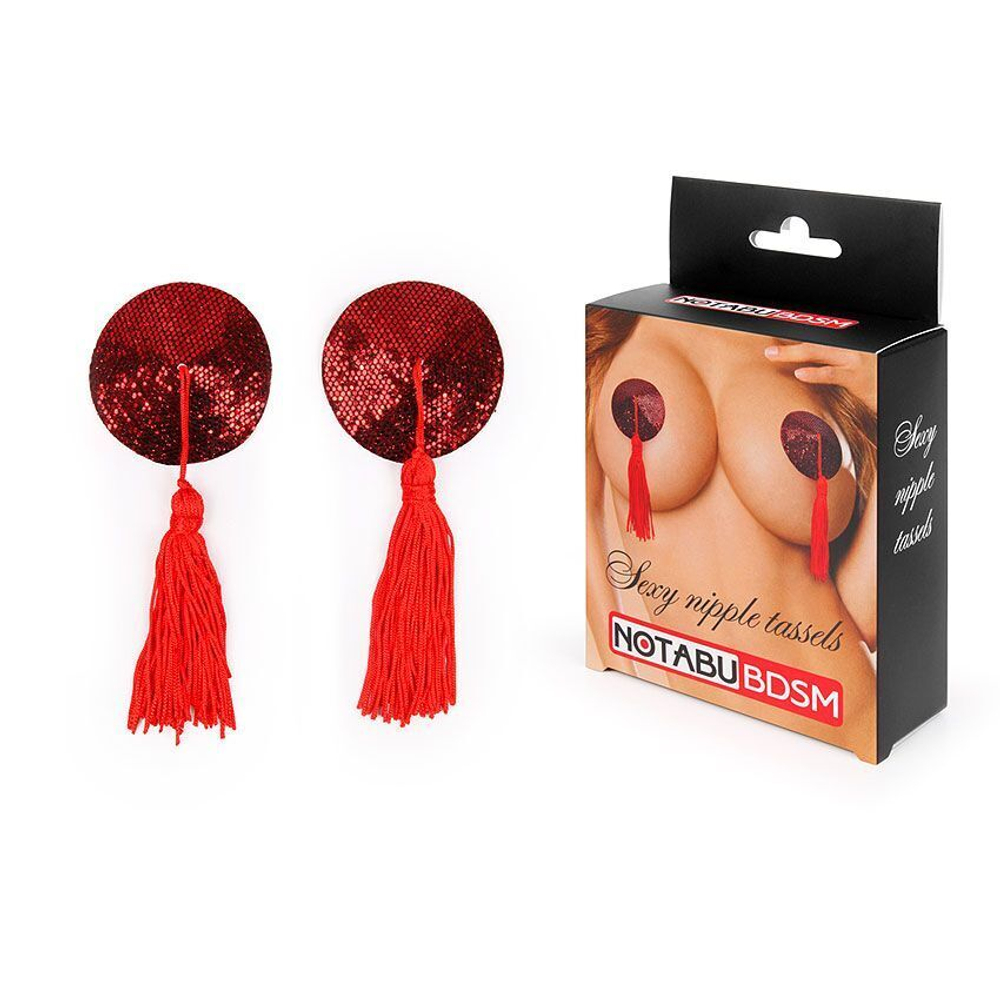 Красные круглые пэстисы с кисточками (Цвет: красный)