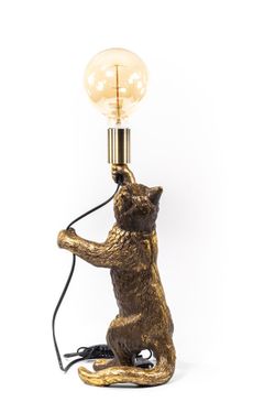 Настольная лампа Кот Эдисон Бронза