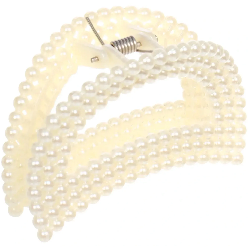 Заколка-краб для волос «Мон Пион», сердечко, цвет белый, 7,5см (Блистер)