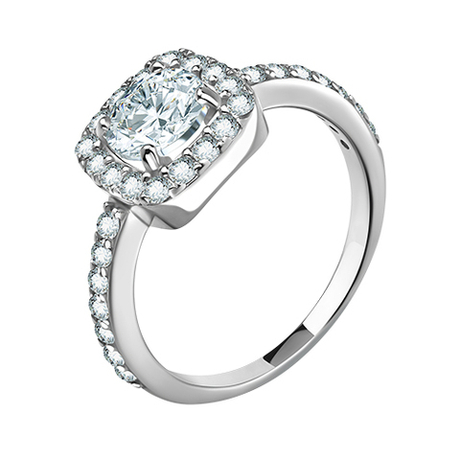 Кольцо из серебра с фианитами