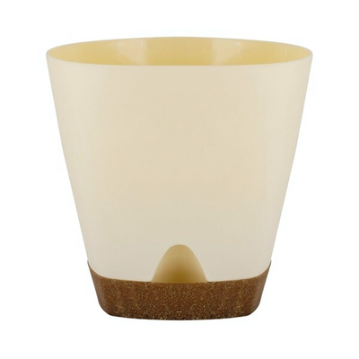 Горшок для цветов InGreen WOOD D250мм 8л с прикорневым поливом сливочный/бук