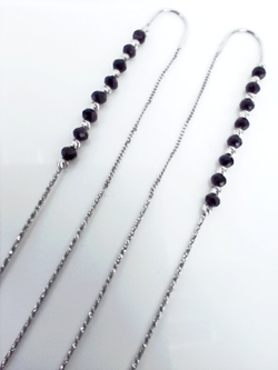 Серьги Эстерелла Лето, родированные, застежка-продевка, 925 проба, шпинель