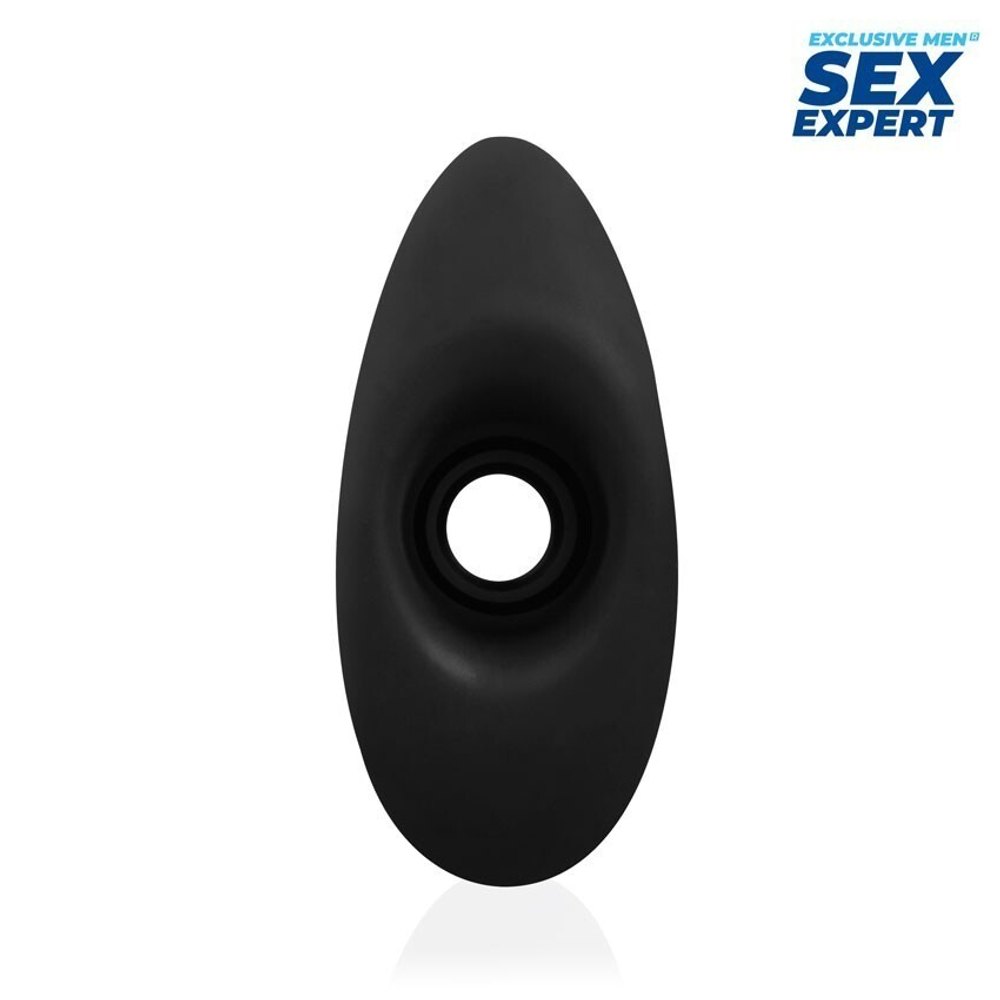 Черный рельефный анальный стимулятор-тоннель - 11 см. (Цвет: черный)