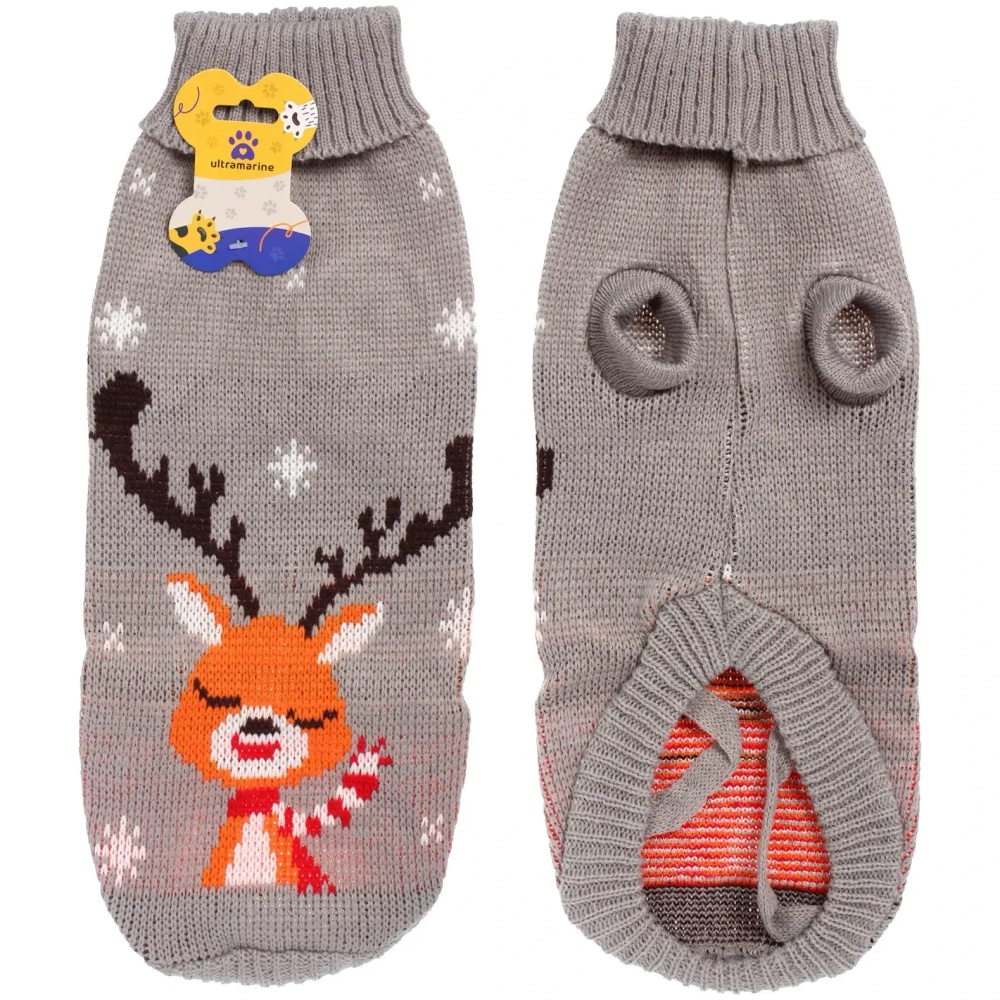 Кофта - свитер для мелких пород собак и кошек «BRO Style», оленёнок, цвет серый, р M