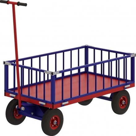 Тележка с трубчатым бортом Rusklad ТПОБ-7Т 800х1400х300 мм, до 600 кг, чугунные колеса ТПОБ 7 Т чугун