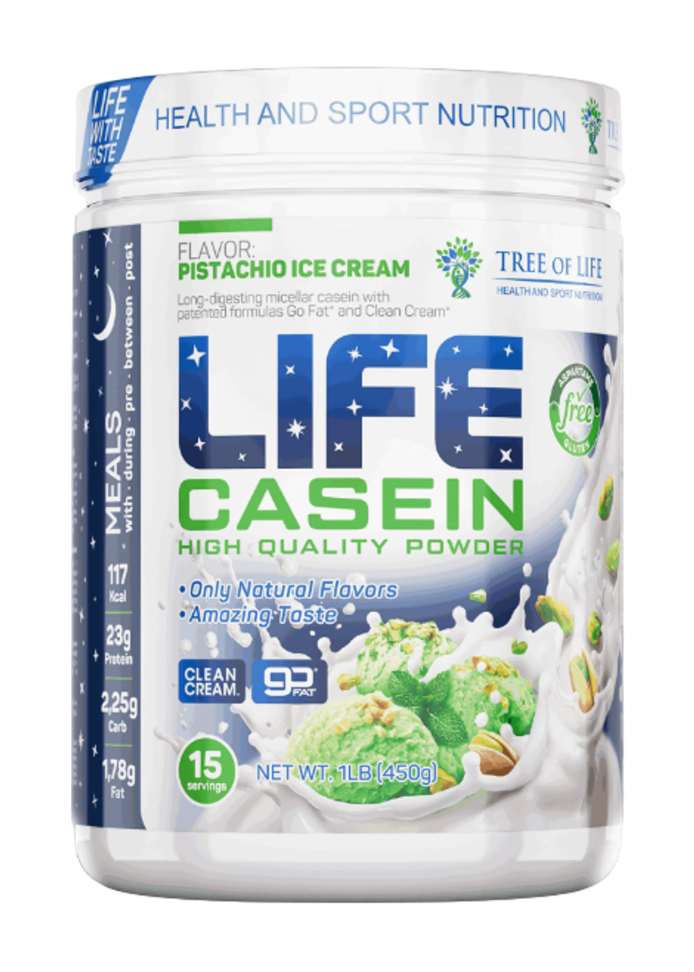 Tree Of Life LIFE CASEIN 450 g , Казеин , Ночной протеин