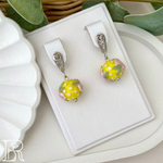 LEFIREL' Серьги серебряные женские "Утро в Провансе" с бусинами из муранского стекла / ювелирные украшения из родированного серебра 925