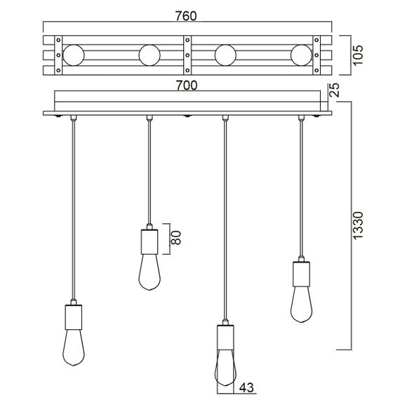 Подвесной светильник Vele Luce Tendenza VL6492P14