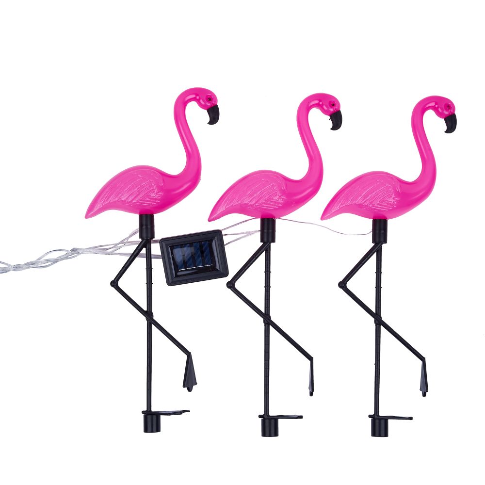 USL-S-833-PM530 FLAMINGO SET3 Садовый светильник на солнечной батарее Фламинго. в комплекте из 3 штук. 6 светодиодов. Белый свет. 1xАA Ni-Mh аккумулятор в-к. IP44. TM Uniel