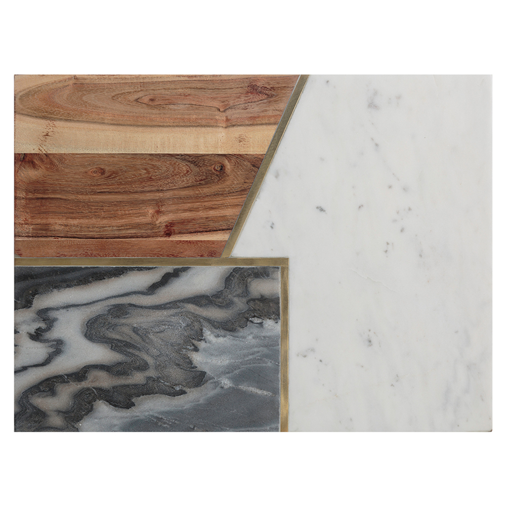 Доска сервировочная elements из мрамора, камня и акации 40х30 см